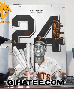 RIP to the GOAT Willie Mays 1931 – 2024 Thank You For The Memories Poster Canvas