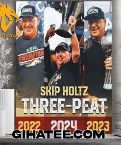 Skip Holtz Three Peat 2022 – 2023 – 2024 Birmingham Stallions Legend Poster Canvas