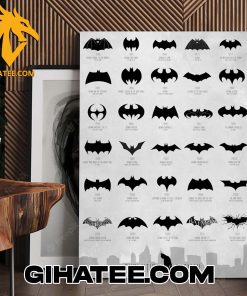The evolution of the Batman Logo Poster Canvas