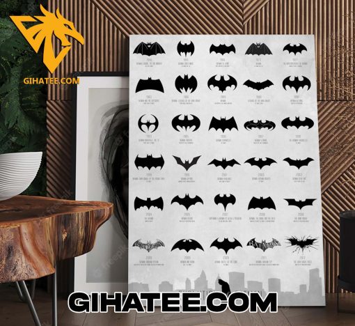 The evolution of the Batman Logo Poster Canvas