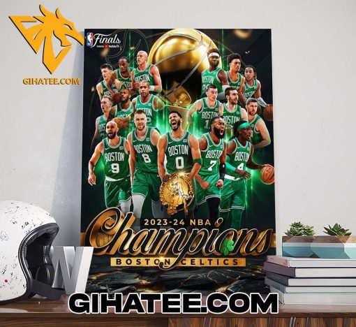 Welcome To 2024 World Champions Boston Celtics NBA Poster Canvas