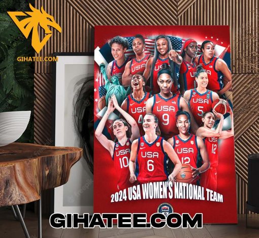 Welcome To Paris Plympics 2024 USA Basketball Womens National Team Poster Canvas