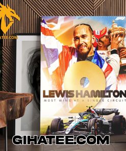 Lewis Hamilton Most Wins At A Single Circuit British GP 2024 Poster Canvas